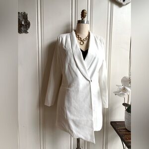 Boohoo White Blazer Dress size 10